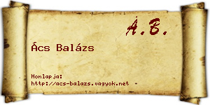 Ács Balázs névjegykártya