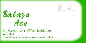 balazs acs business card